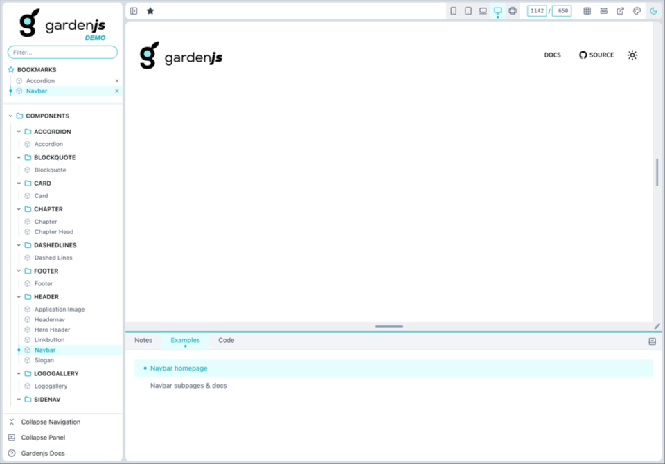 Screenshot Garden app